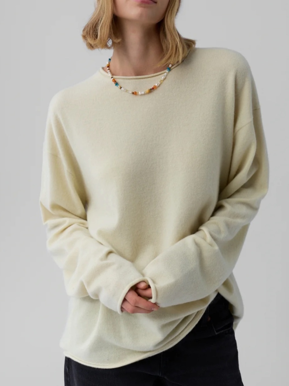 Guest in Residence Oversized Cashmere Crew in Mist